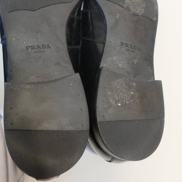 Mens Prada Black Leather Slip On Loafer Dress Shoes 11 - Picture 10 of 16